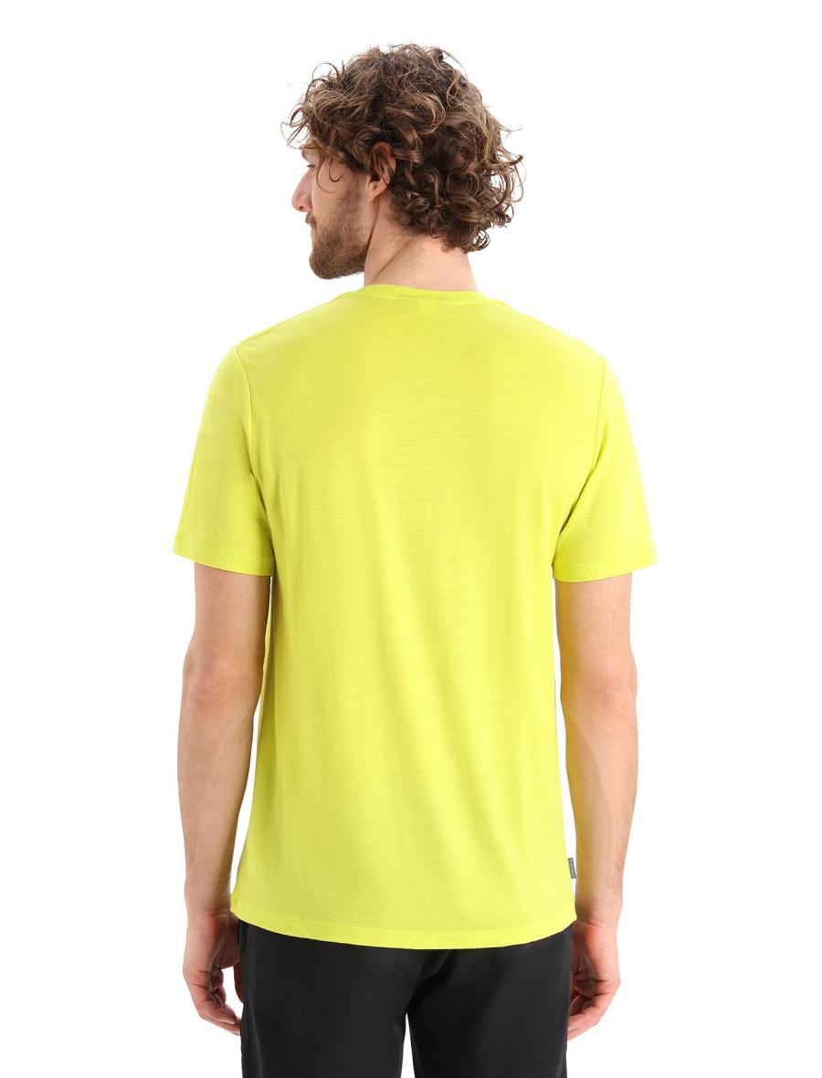 Koszulki Icebreaker Merino Tech Lite II Krótkie Sleeve Tee Męskie Żółte | PL 1783SGLO